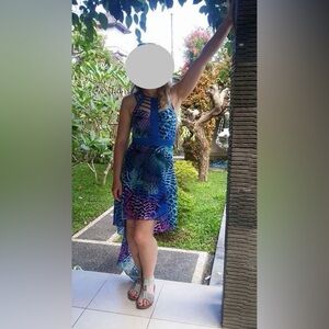 Tropical Bebe dress high/low size 0